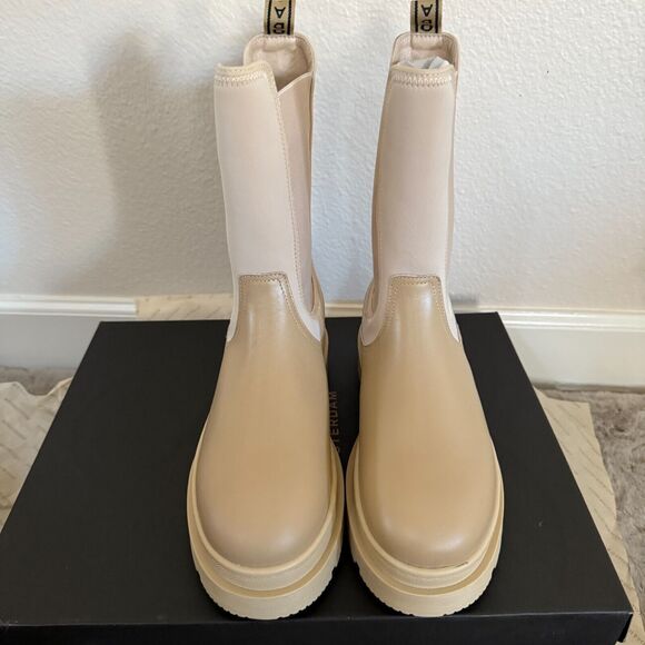 NWB Scotch & Soda Aubri Light Sand Chelsea Boots Leather & Neoprene 42 EU/11 US - Picture 6 of 10